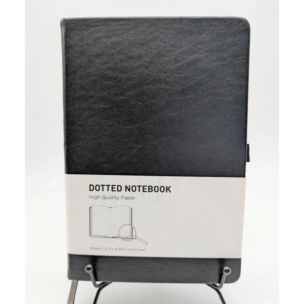 Black Rettacy Dotted Notebook A5 Dotted Grid Journal 156 pages